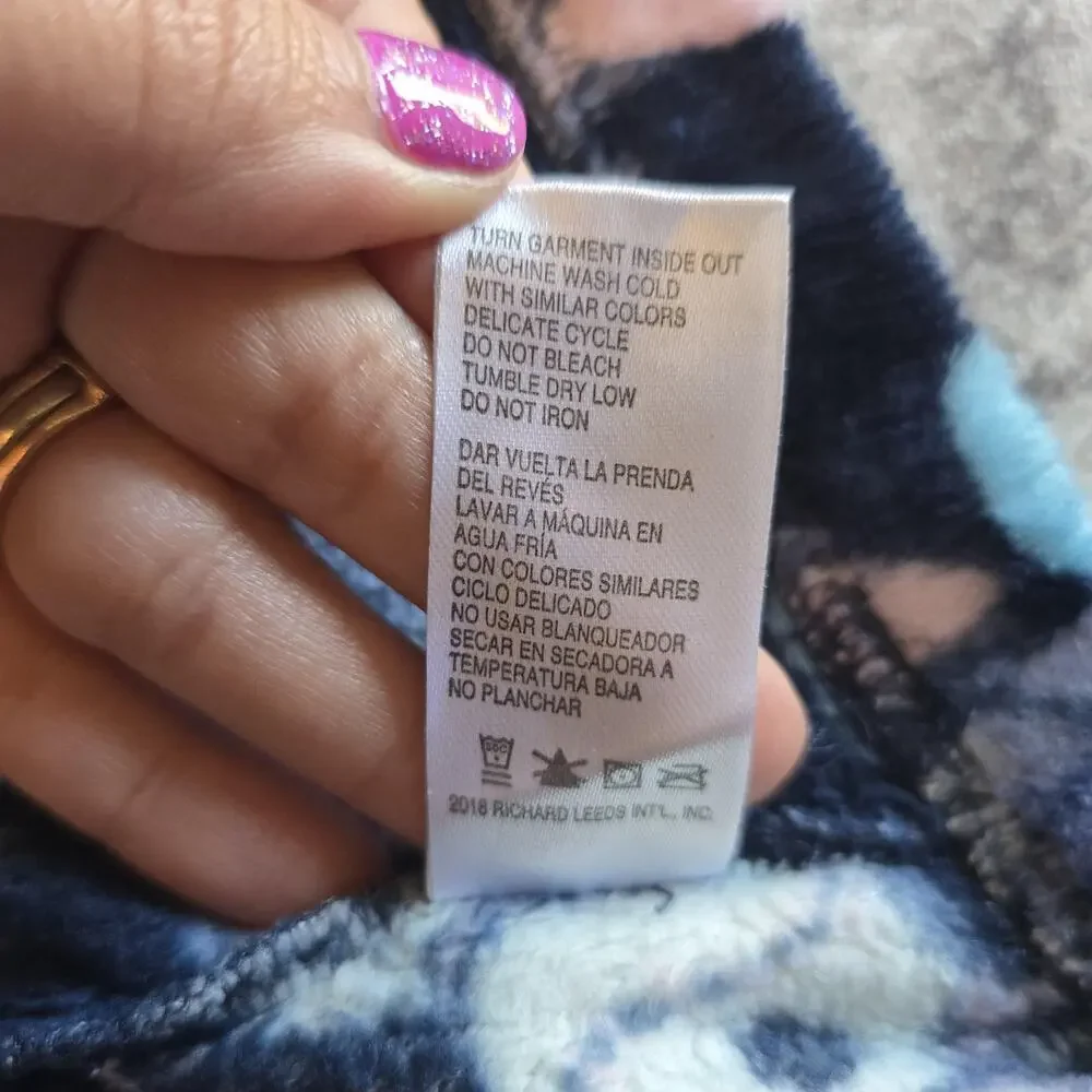 Disney Stitch Sleepwear Pants Women Medium Blue Space Soft Fleece Lounge Comfort - Picture 4 of 9